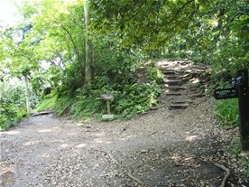 [11]途中に分岐点があり、ここを左に進むと佐助稲荷神社に行くことができる。右が高徳院方面へ進むハイキングコース。葛原岡付近[5]からここまでの所要時間は寄り道時間抜きで約20分。（葛原岡・大仏ハイキングコース）